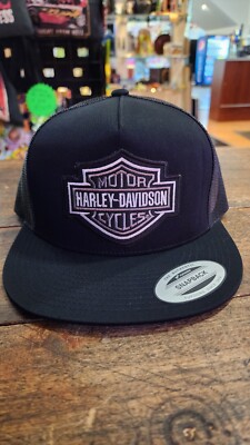 NEW HARLEY DAVIDSON LOGO Yupoong Trucker Baseball Hat Ball Cap Adult One Size