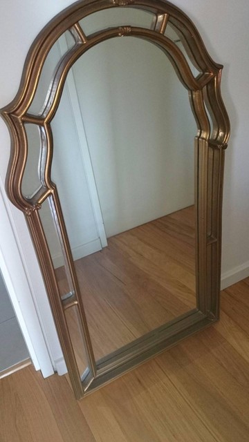 Slashed Beautiful Gold Arched Framed Mirror Mirrors