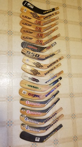 18 ASSORTED LEFT FIBERGLASS REINFORCED WOOD REPLACEMENT ICE HOCKEY STICK BLADES