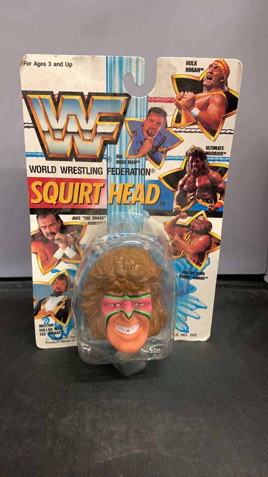 スポーツ ULTIMATE WARRIOR  SQUIRT HEAD Vintage 1990 WWF World Wrestling Federation 3