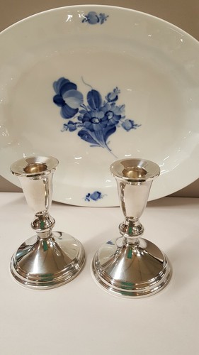 Beautiful Pair Of Vintage Duchin Sterling Silver Candlesticks 4-5/8