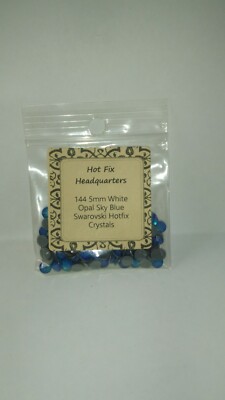 Swarovski 2028 XILION Rose ss20 (5mm) White Opal Sky Blue HotFix Crystals 1 gr.