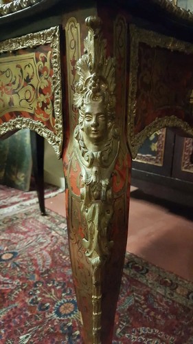ANTIQUE 1850'S FRENCH BOULLE CENTER TABLE OF DESK