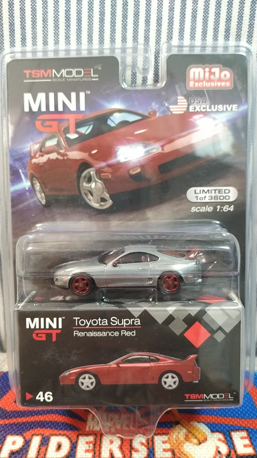 MINI GT 46 Chase Toyota Supra (JZA80) Renaissance Red LHD