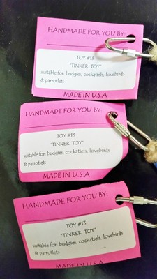 3 Tinker Toy Bird Toys / 8 1/2