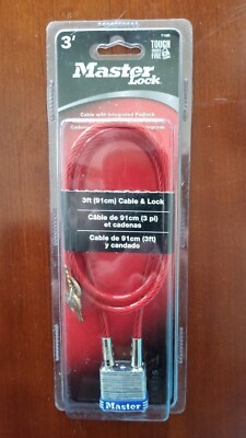 Master Lock Padlock Cable Lock 3' (BRAND NEW)