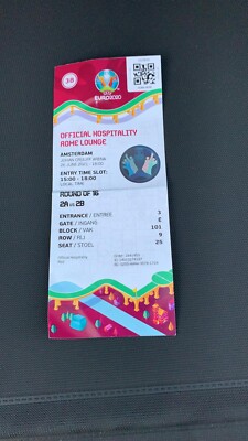 Ticket EURO 2020 USED UEFA Wales Denmark Hospitality Sammler VIP Rome Lounge 25