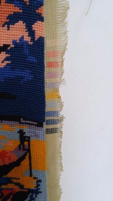 Vintage 1970's Finished Needlepoint Royal Paris Steiner Freres  #13751 Sunset
