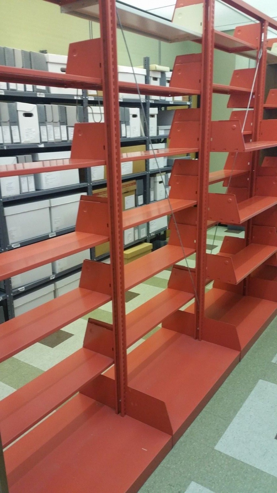 Library shelving metal double sided
