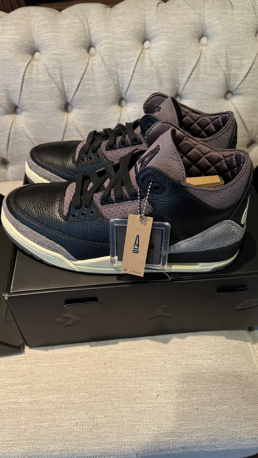 Pre-owned Jordan Size 11w / 9.5m - A Ma Maniére X Air  3 Retro Black Violet Ready To Ship