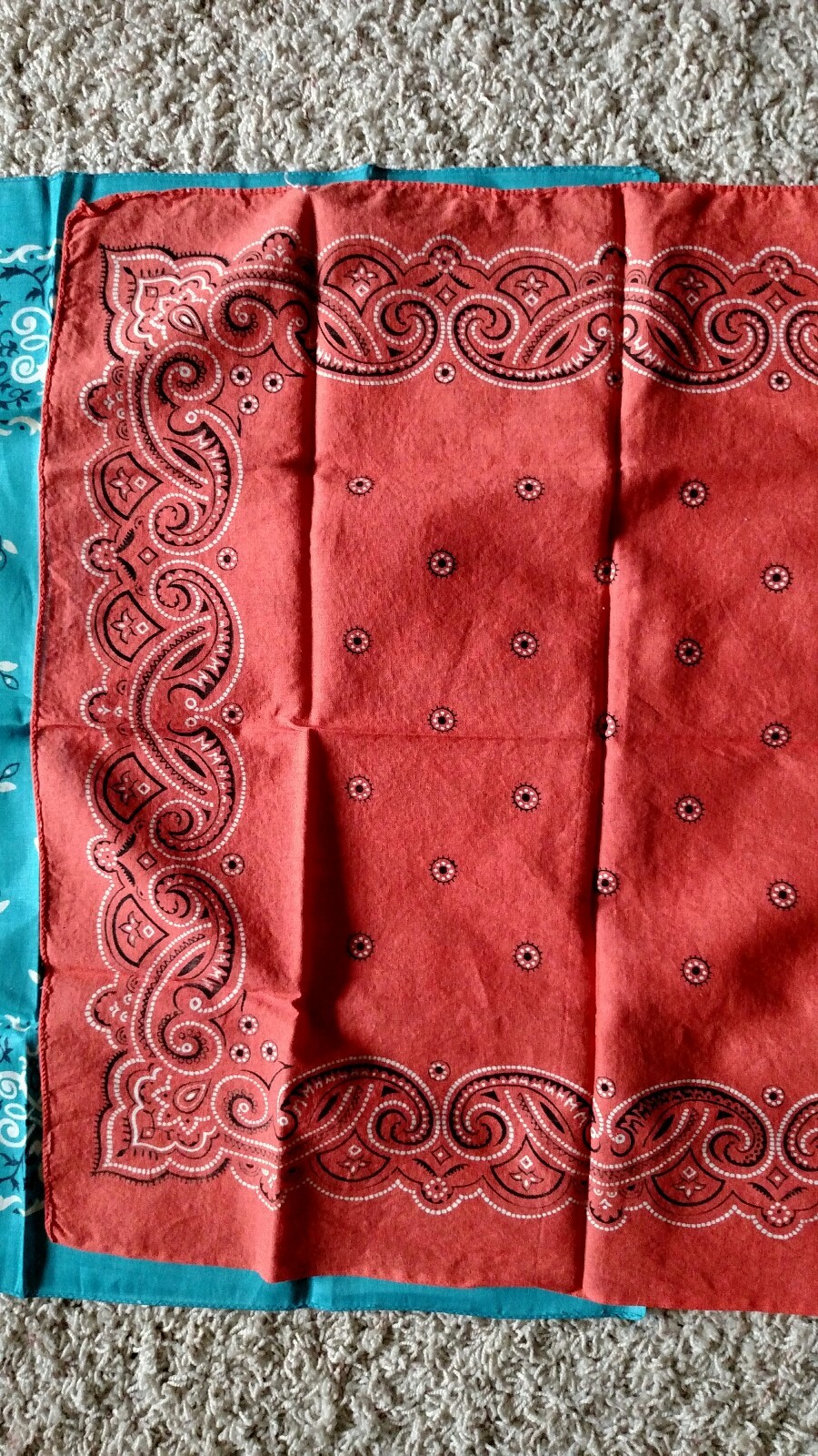 4 Vintage Cotton Bandanna Wash Color Fast 14193 USA Cotton all Different