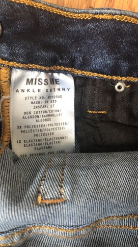 NWT Miss Me Ankle Skinny Jeans