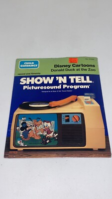 NEW Disney Show N Tell Record & Filmstrip Child Guidance Cartoons Donald Duck