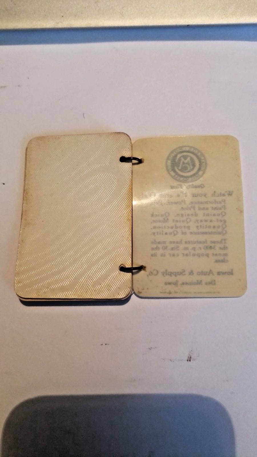 RARE CELLULOID LEDGER1908 1909 1910 CMC Chalmers Motor Company RARE!!!!