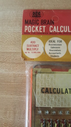 Vintage Magic Brain Pocket Calculator; 92344;  In Original Package!