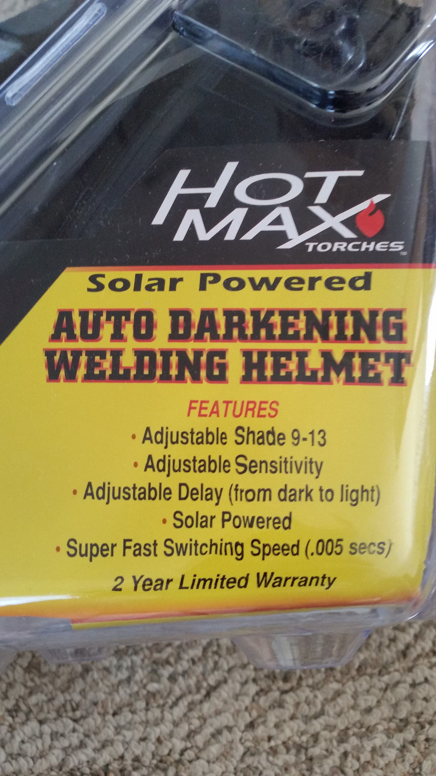 Hot Max 25080 Premium Auto Darkening Welding Helmet, 4 Sensor Model 25080