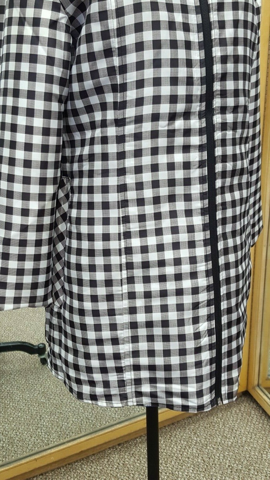 Pre-owned Ubu Reversible 32" Zip Front Raincoat - Vivacious Floral To Gingham Plaid In Multicolor