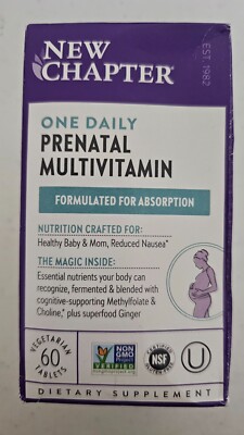New Chapter One Daily Prenatal Multi 60 Tabs Exp 12/24 1L