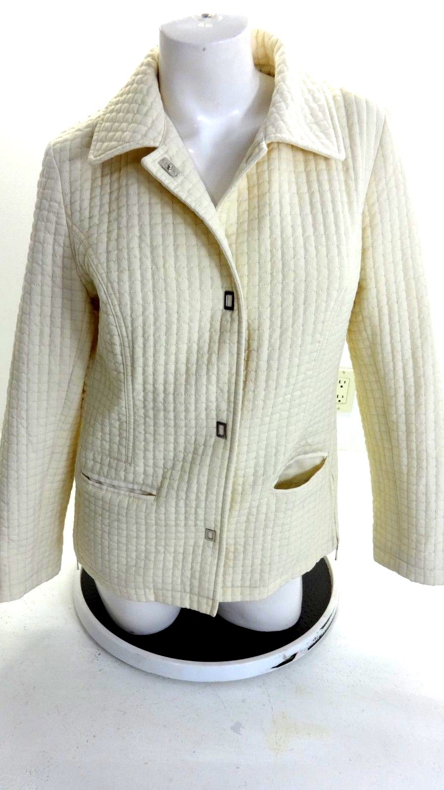 GALLERY WOMENS IVORY QUILTED JACKET SIZE S eBay