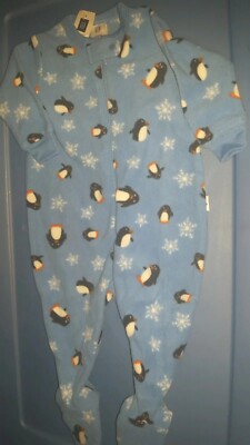 3 / 6 month PENGUIN New Baby Gap Pajama footed boy  BLUE sleeper