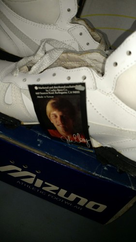 Vintage John Elway New Old Stock Mizuno High Top Football Turf Shoes Sz 10 White