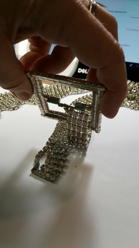 Vintage Art Deco Pave Prong Set Crystal Rhinestone Dress Belt Parts Replacement