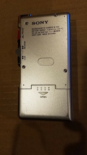 SONY micro cassette recorder M-455 Voice Recorder tested, works! Free Shipping!