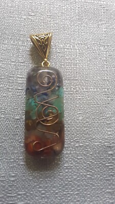 7 Chakra Natural Crystal Orgone Pendant Orgonite Unisex Healing Necklace Resin