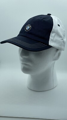 BMW USA Olympics Hat Baseball Cap Adjustable Strap Back White Navy Adult