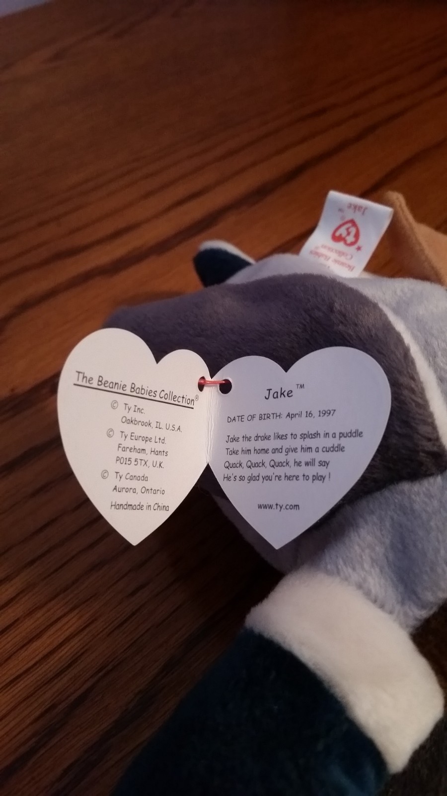 Rare 1997 Ty Jake Beanie Baby with Abnormalities