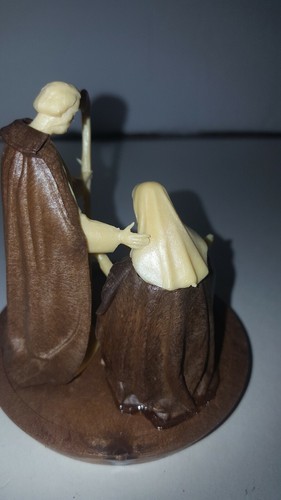 Vtg Mid Century Hard Plastic Nativity Made in Italy Mary Joseph & Christ Child