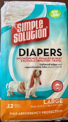 Simple Solution Doggie Disposable Diapers Large 12ct. 2 Packs