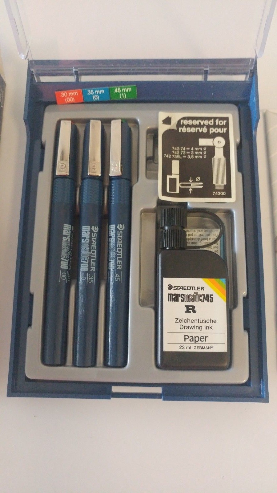 Vintage Staedtler Marsmatic 700 Technical 3 Pens Set With Ink
