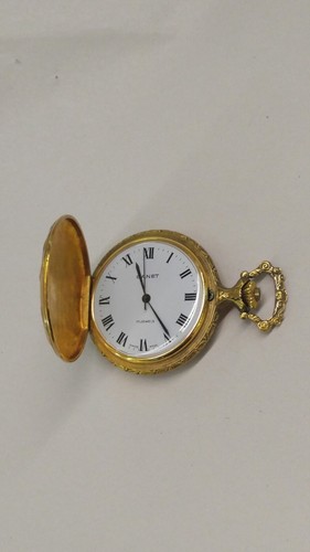 GANET 17 JEWELS FISHERMAN CASE POCKET WATCH SWISS MADE WIND UP - RUNS