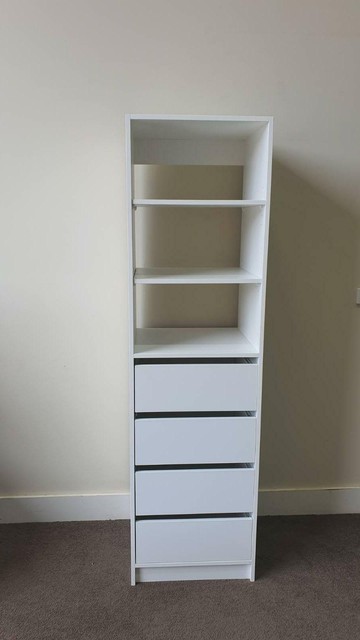 4 Drawer 2 Shelves Finger Pull Wardrobe Inserts White Wardrobes