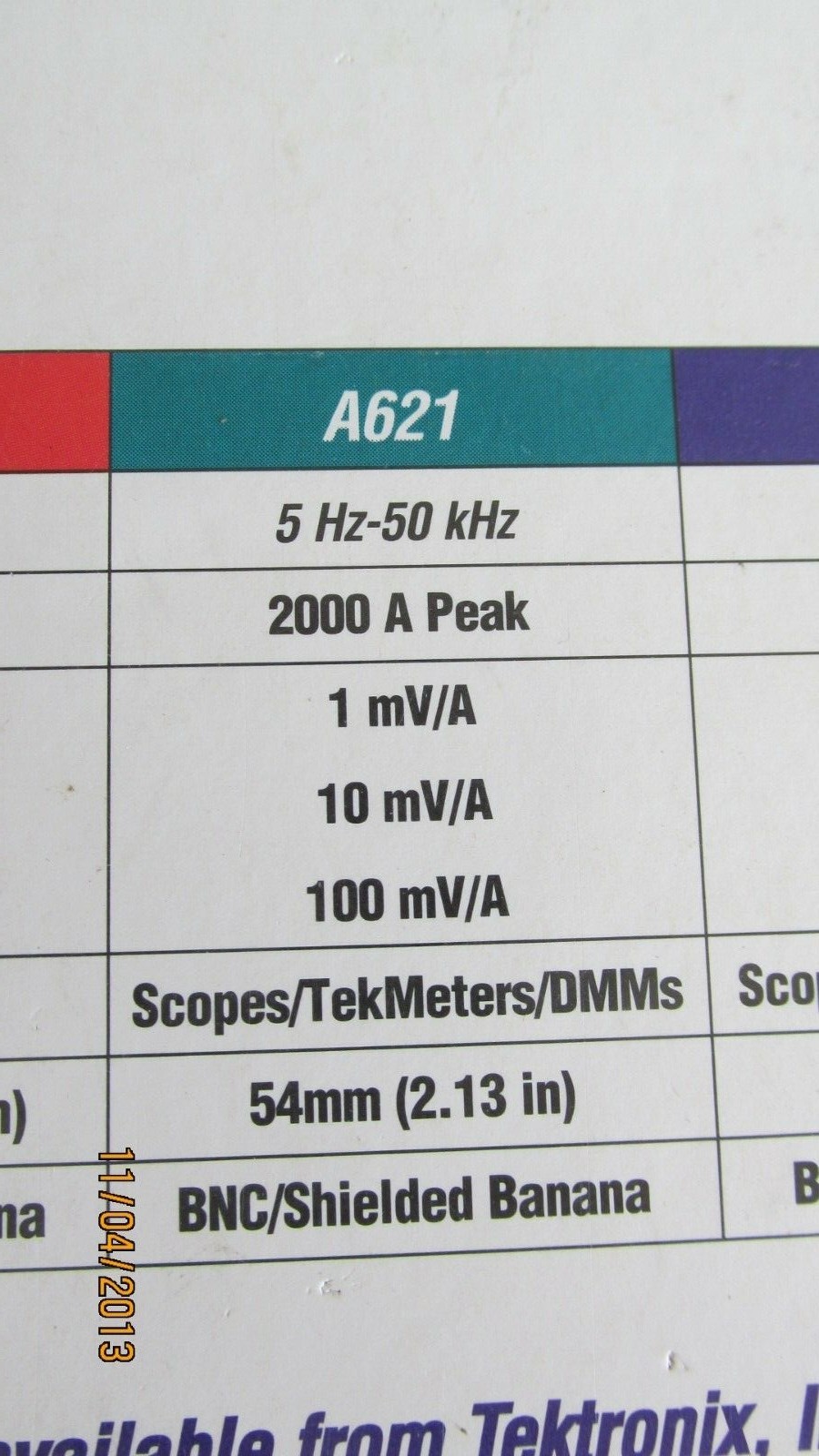 Tektronix THS710 Digital  60 MHZ Oscilloscope, case, charger ,2000 AMP  Probe