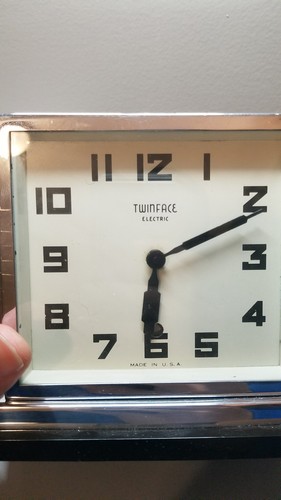 1930s TWINFACE ELECTRIC CLOCK BLACK CASE