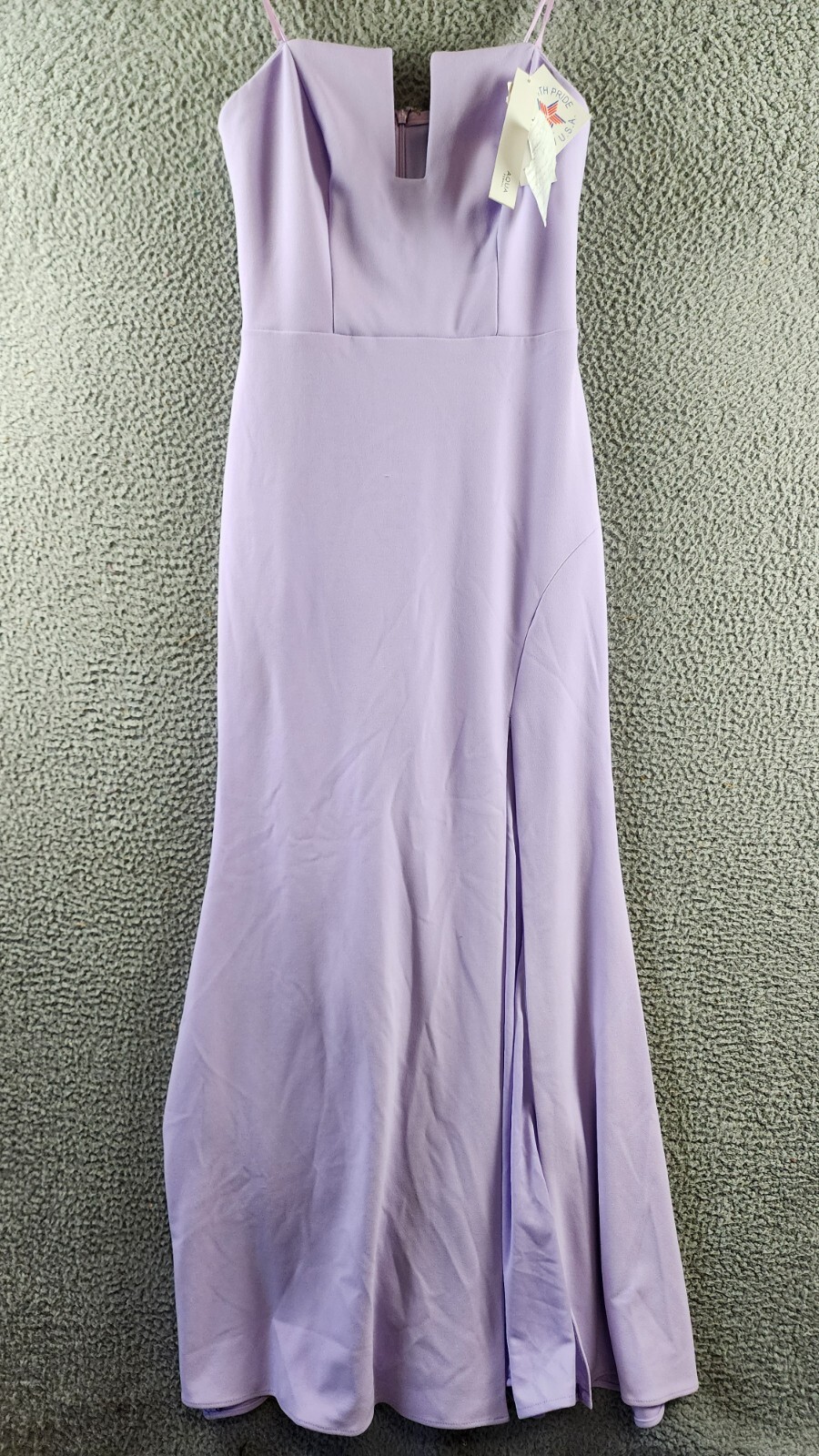 AQUA Scuba Crepe Strapless Gown Women's 6 Lilac Sweetheart Neck Back Zip Closure - Picture 2 of 13