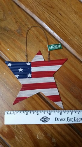Midwest Of Cannon Fall Metal Star Red White And Blue Ornament