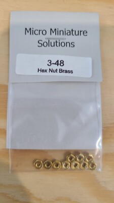 3-48 Brass Hex Nut, Package Of 10