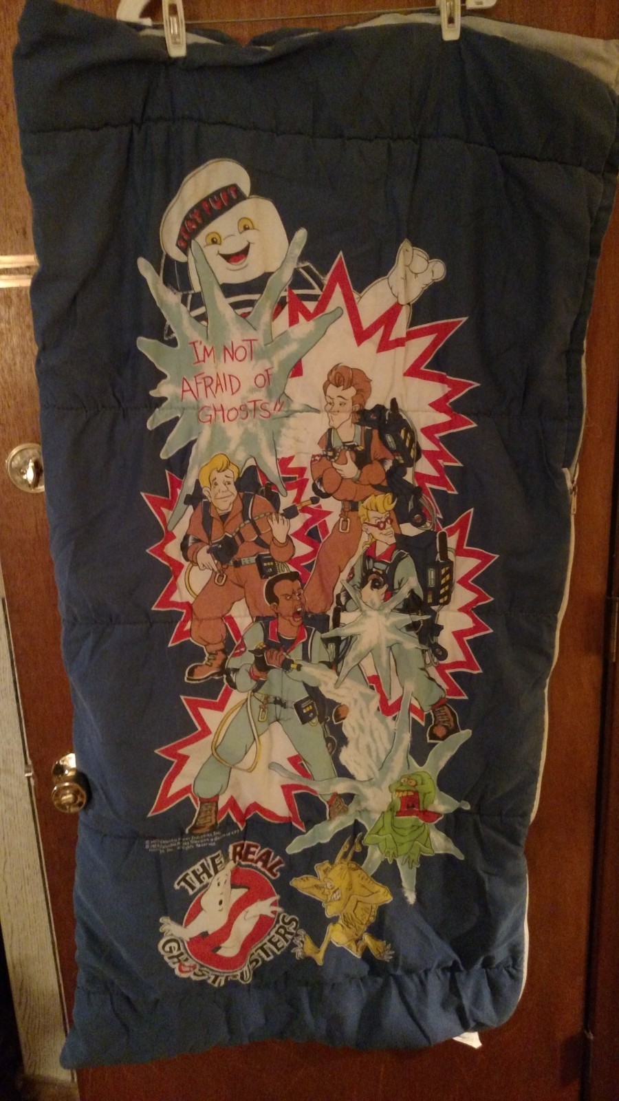 Vtg The Real Ghost Busters Kids Sleeping Bag Blanket Throw1984 cover 28