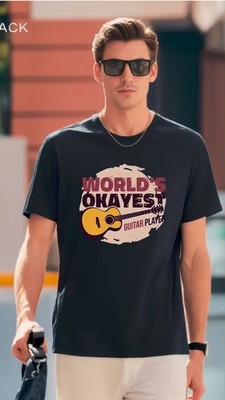 World Okayest Guitar Player Funny Music Lover Guitarist Band Joke Gift T-Shirt