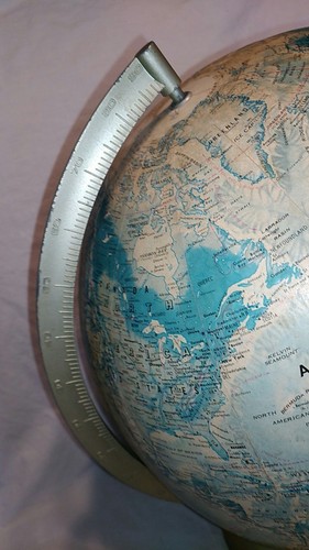 Rand McNally World Portrait Globe Raised Topography Metal Base