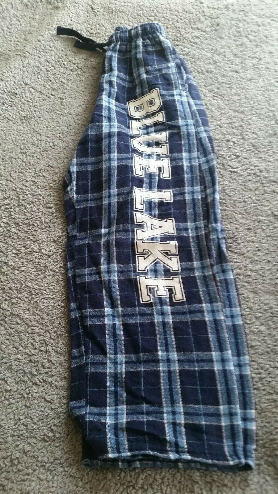 Blue Lake Fine Arts Camp Blue Plaid Flannel Pajama Pants Youth M 10-12