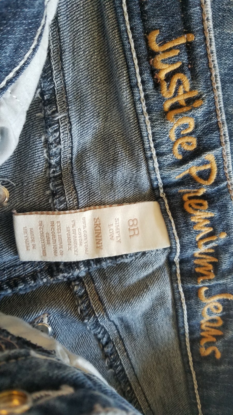 *Justice* Premium Jeans Girl's Simply Low Knit Super Skinny Jeans - Size 8R