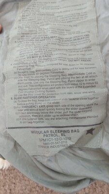 Very Good XL Patrol Sleeping Bag for Improved Modular ACU IMSS