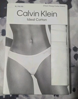 Calvin Klein 3 pack thongs size XL White Cotton multipack Gift