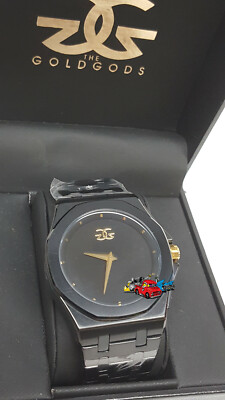 The Gold Gods Octavius Black Watch V2 5 ATM style stainless case housing & band 