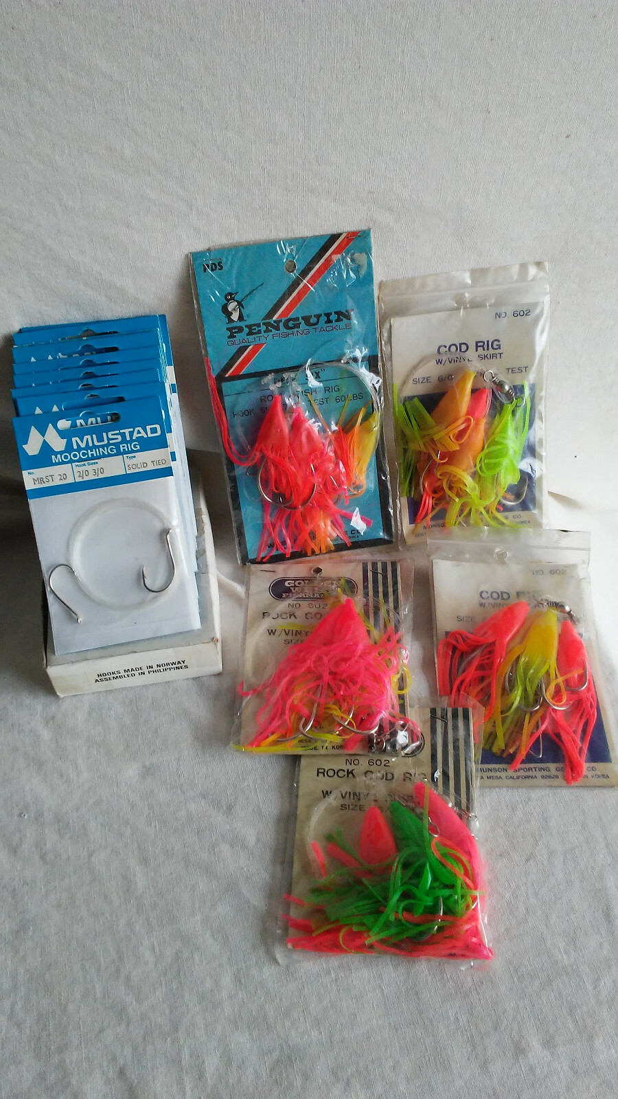 Mooching & Vtg Rockfish Hook Rigs All New Old Stock 14 Packs In All Norway Korea