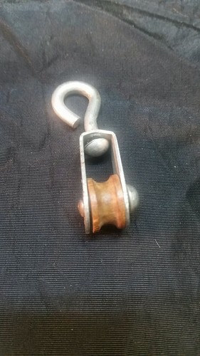 8 Vintage Galvanized roller/pulley 1 5/8